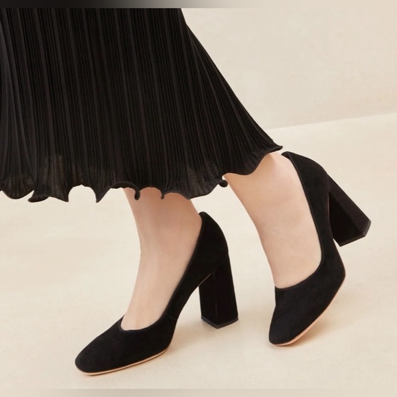 Loeffler Randall Shoes - Loeffler Randall Rue Black Heeled Suede Pumps New